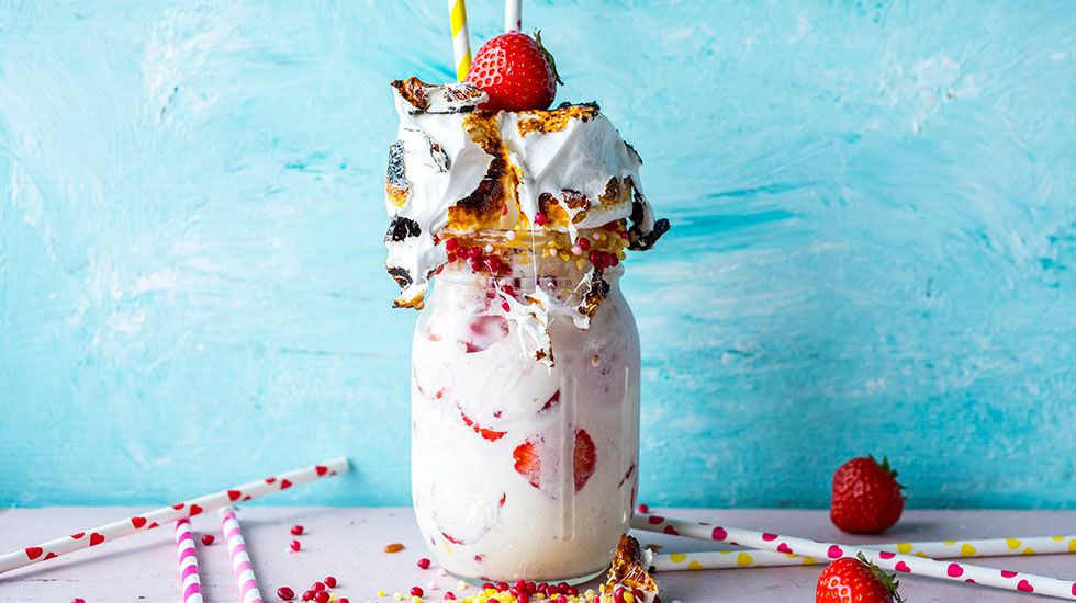 Freakshake: Milkshake med jordbær