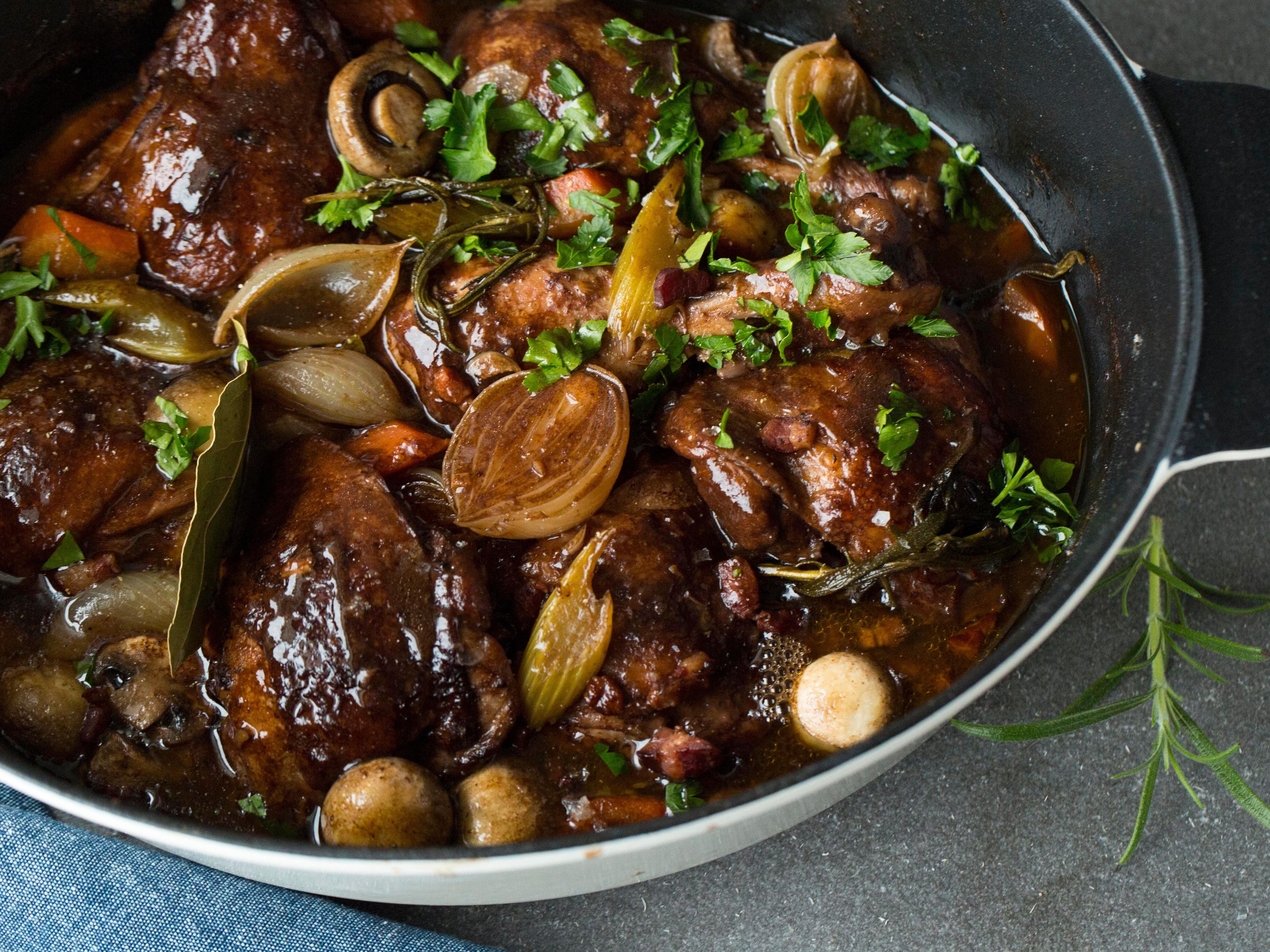 Coq au vin - fransk kyllinggryte