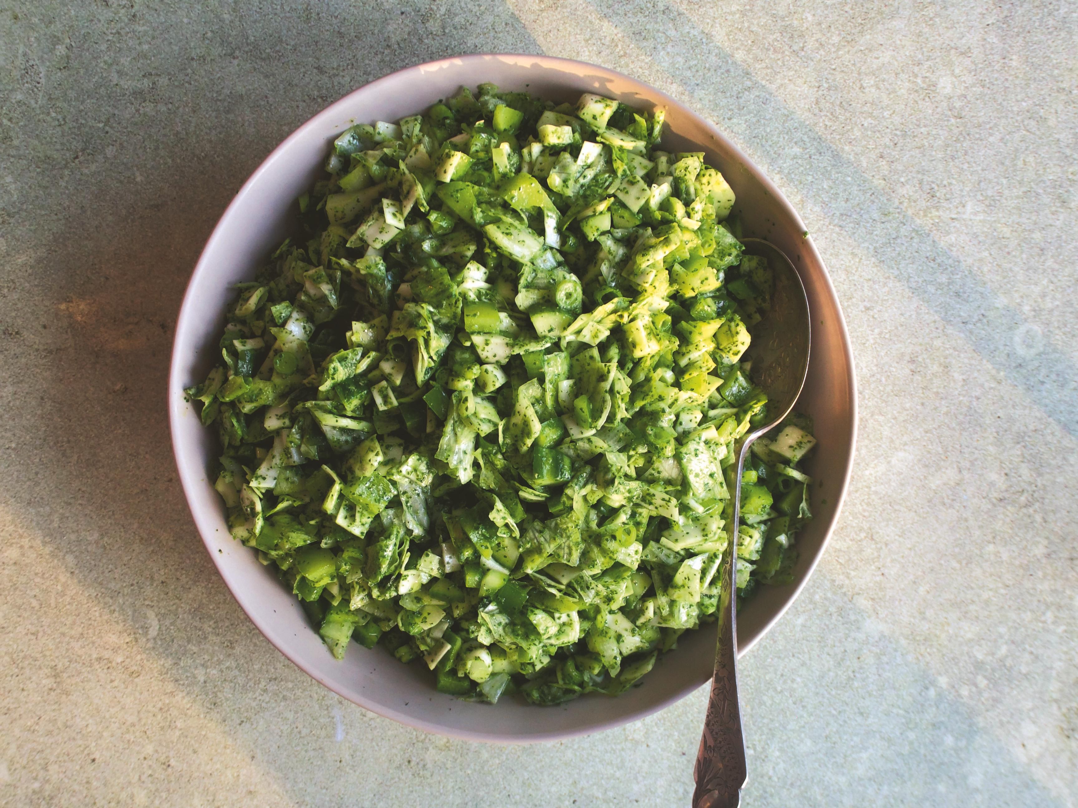 Green goddess salat i salatbolle