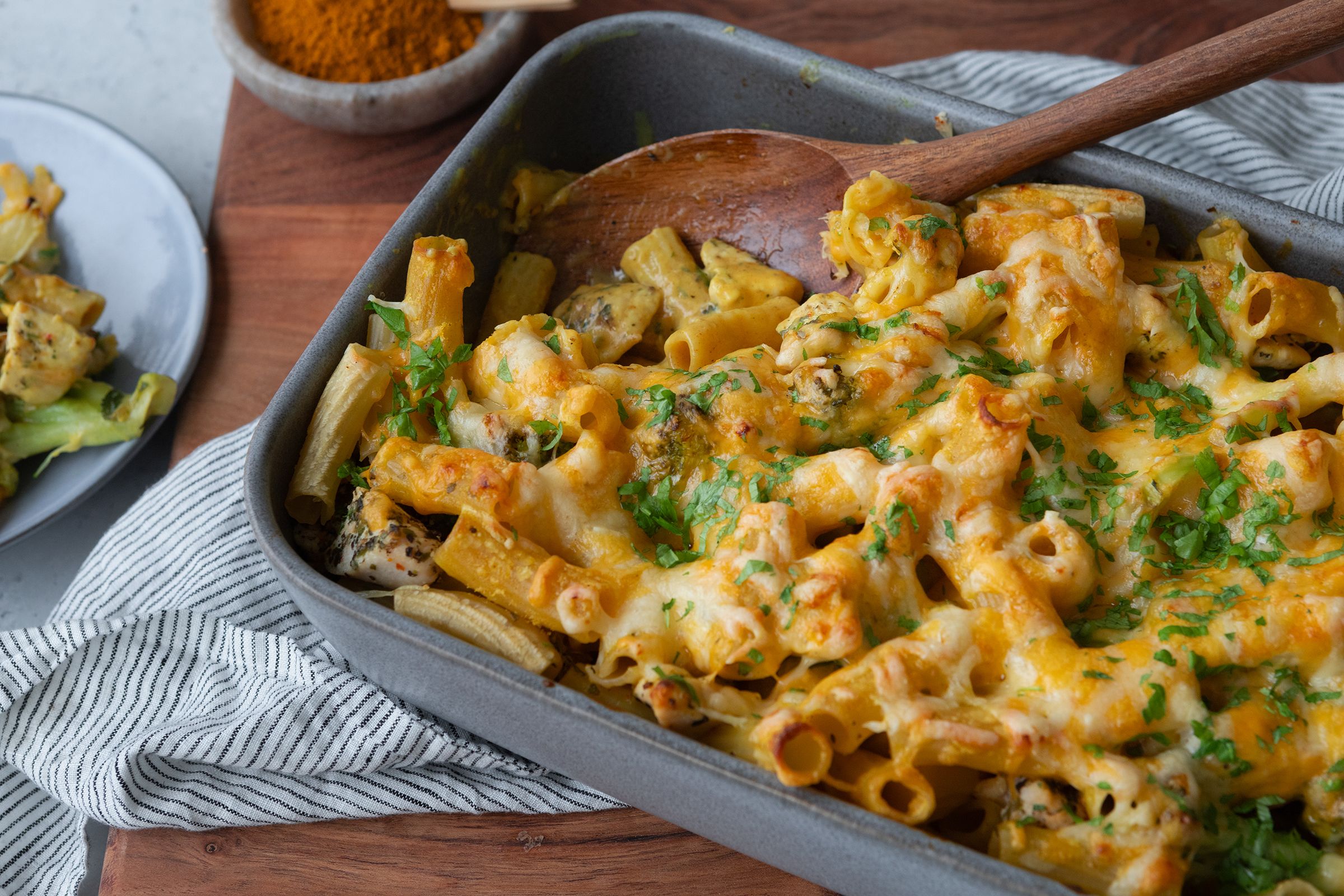 Kylling og pasta i form